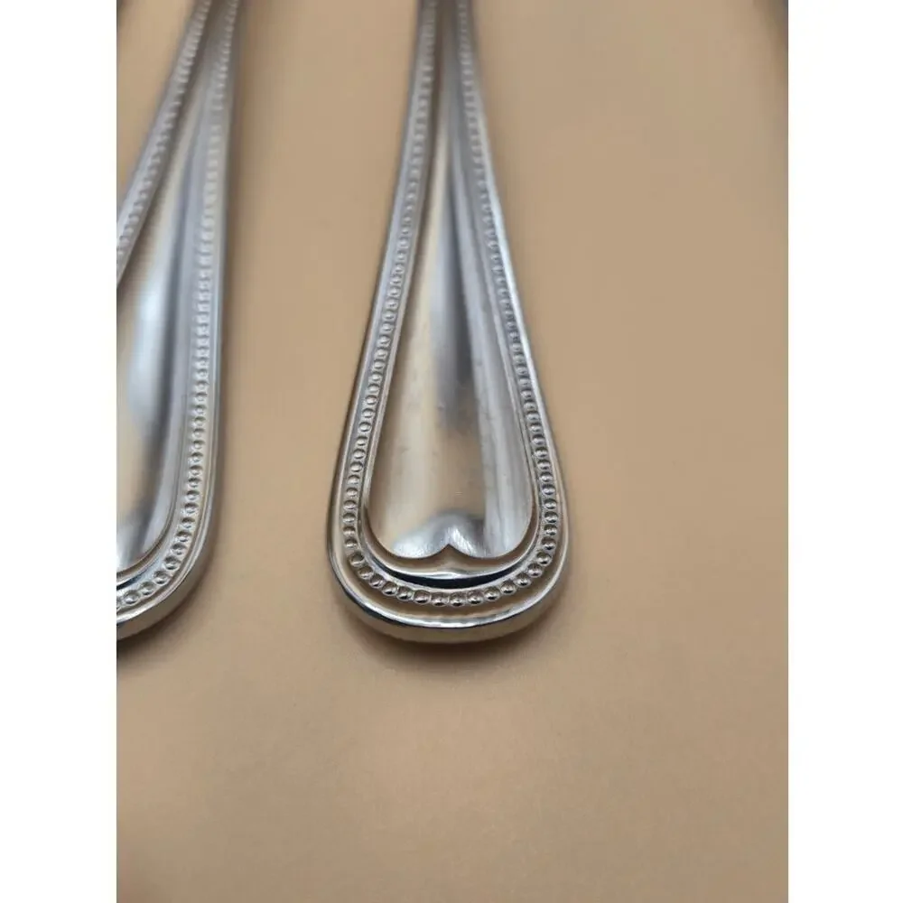 Reed -Barton Elegant Bead 18/10 Stainless Flatware Serving Set of